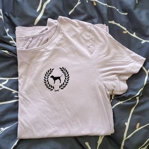 purple VS PINK brand short sleeve strappy tee